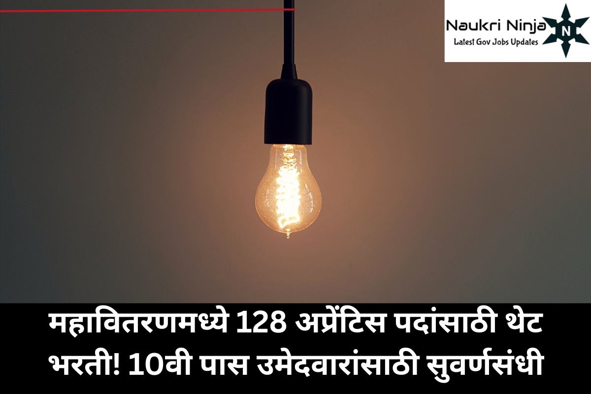 महावितरणमध्ये 128 अप्रेंटिस पदांसाठी थेट भरती! 10वी पास उमेदवारांसाठी सुवर्णसंधी