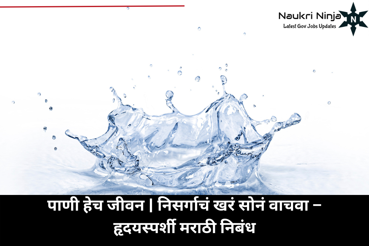 पाणी हेच जीवन | निसर्गाचं खरं सोनं वाचवा – हृदयस्पर्शी मराठी निबंध