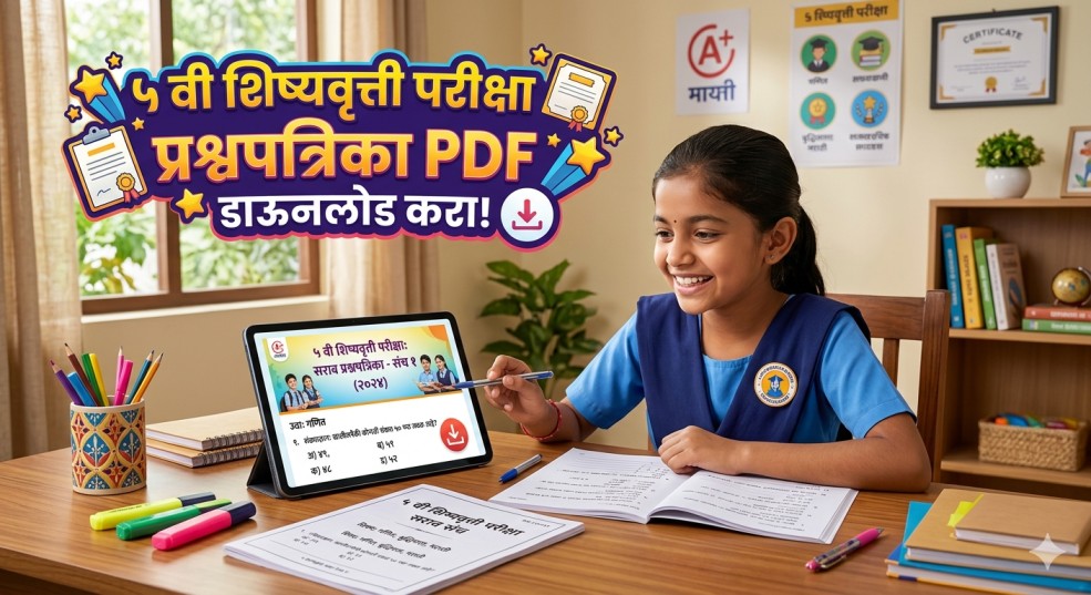 5th scholarship question paper pdf download | ५ वी शिष्यवृत्ती परीक्षा प्रश्नपत्रिका PDF | ५ वी स्कॉलरशिप परीक्षा प्रश्नपत्रिका PDF