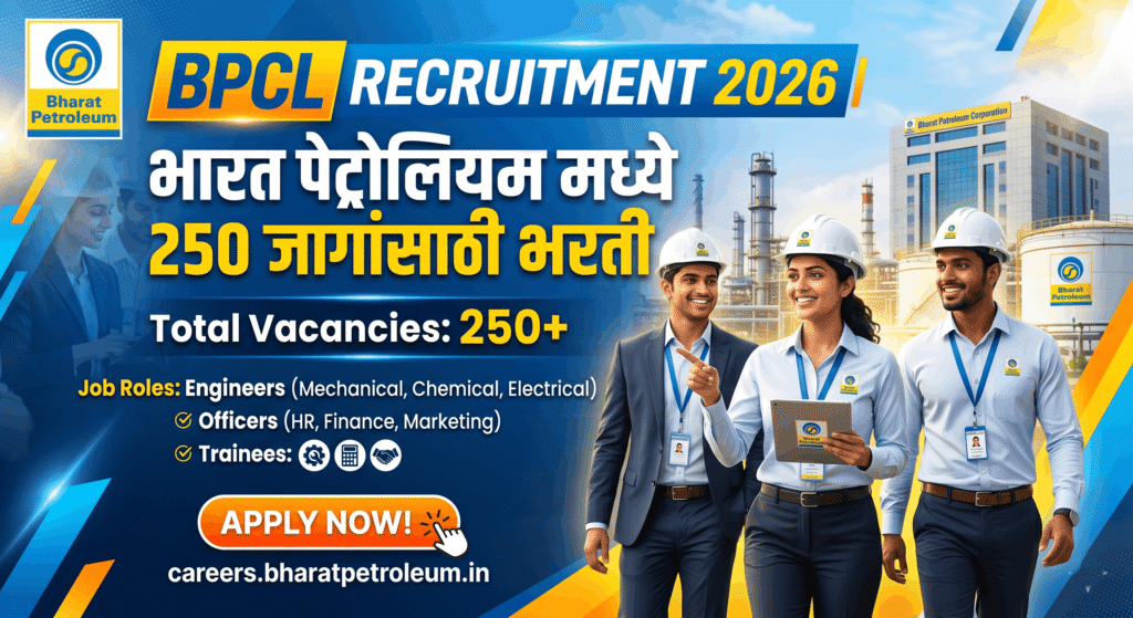 BPCL Bharti 2026 Iभारत पेट्रोलियम मध्ये 250 जागांसाठी भरती