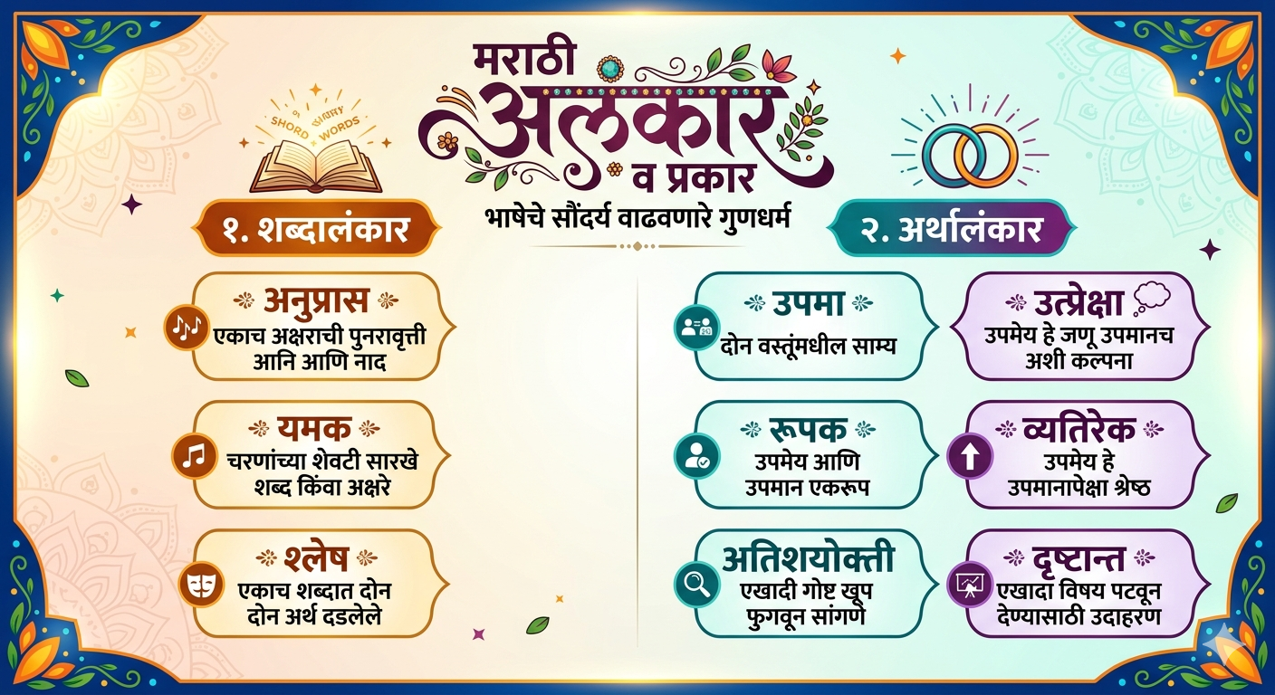 Alankar in Marathi I मराठी अलंकार व प्रकार I मराठी अलंकार