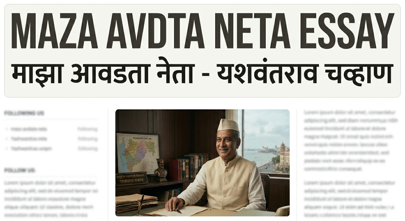 Maza Avdta Neta Essay Yashwantrao Chavan I मराठी निबंध माझा आवडता नेता - यशवंतराव चव्हाण