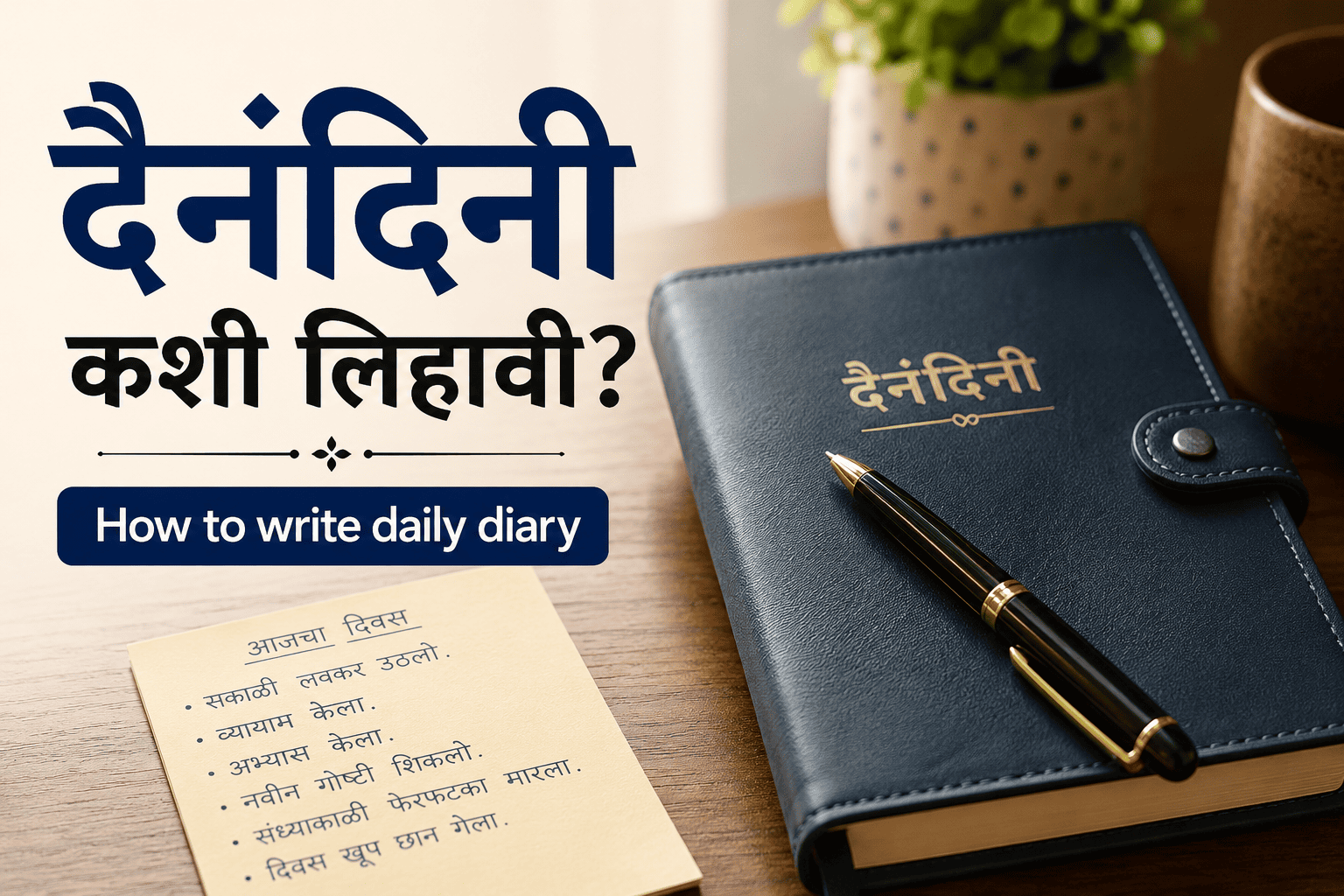 How to write daily diary in marathi